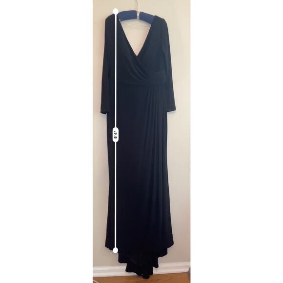 La Femme Long Sleeve Faux Wrap Gown size 14 - Picture 8 of 10
